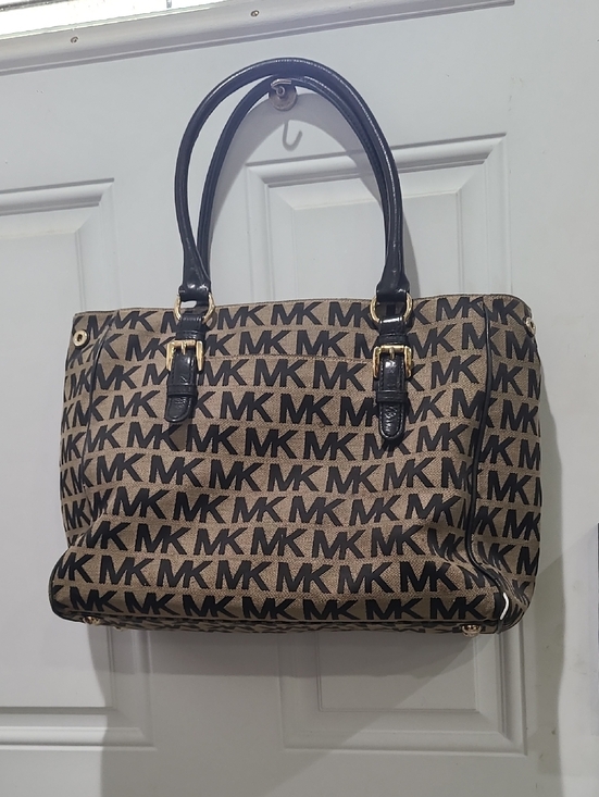 Michael Kors Handbags - Michael Kors Brown and Black MK Signature Tote